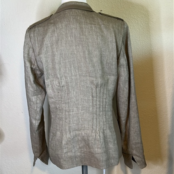 ELIE TAHARI KAHKI FITTED JACKET LIGHT AND DARK GREY SIZE 8 - Picture 4 of 15